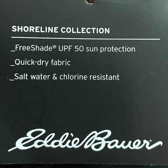 Eddie Bauer LS Shoreline Rashguard 1/4 Zip UPF 50 Sun Protection Top Black Sz S - Picture 12 of 14
